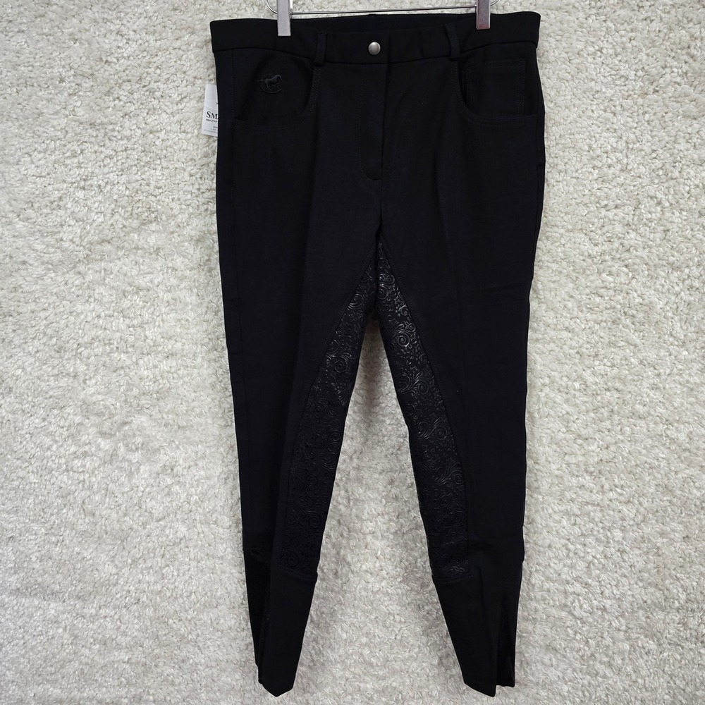 Piper SmartPak‎ Riding Breeches Womens 36R Black Full Seat Silicone Equestrian